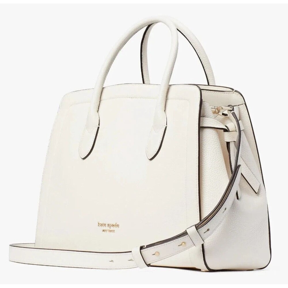 KATE SPADE Knott Large Satchel Off White Pebbled Leather - Picture 5 of 16
